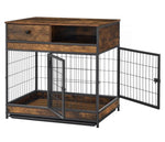 ZUN Furniture Dog Cage Crate with Double Doors ,Rustic Brown,31.5"WX22.64"DX30.59"H W1903P151322