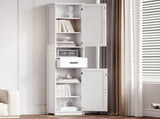69" H Tall Bathroom Storage Cabinet with 2 Barn Doors and 1 Drawer, Narrow Storage Unit, Adjustable 59463192