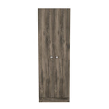 Buxton Rectangle 2-Door Storage Tall Cabinet Dark Brown and Black Wengue B06280491