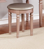 Bedroom Contemporary Vanity Set w Foldable Mirror Stool Drawers Rose Gold Color HS00F4060-ID-AHD