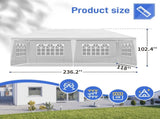 10'x20' Outdoor Party Tent with 6 Removable Sidewalls, Waterproof Canopy Patio Wedding Gazebo, White 98579076