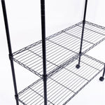 ZUN 5-Layer Plastic Coated Iron Shelf with 1.5" Nylon Wheels 165*90*35 Black 76488295