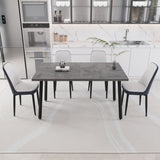 55.12-70.87" expandable rectangular dining table that can accommodate 4-6 people, equipped with 4 PU 99500020
