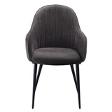 Dark Grey and Black Tufted Back Dining Chairs B062P182736