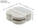 31.5" Clover Round Faux Marble Coffee Table No Assembly Required, Anti-Slip Raised Edge, Open W2664P462015