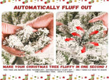 Artificial 4ft Flock Christmas Tree with 350PVC/Hard Needle Mixed Branch Tips,Hinged Premium & 50472990