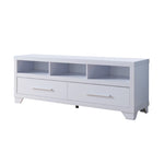 ZUN 72 Inch Modern White TV Media Stand, Home Entertainment Center with Open Shelving and Two Drawers B107131294