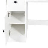 ZUN Vanity Desk with Mirror and Lights Makeup Desk with Drawers and Cabinet Vanity Table with Led Light 50229899