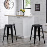 Backless Modern Light Weight Industrial Rustic Vintage Costal Metal Bar Stools with No Back and 4 B347P341508