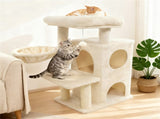 Beige 33.5" Multi-Level Cat Tree with 2-Tier Condo, Sisal Scratching Posts & Anti-Toppling Device 31785454