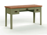 53 inch Writing Desk, No Assembly Required, Sage Green and Fruitwood Finish B108P160216