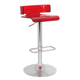 Red and Chrome Adjustable Swivel Stool B062P186418