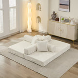 Comfy Convertible Folding Mattress Couch, Floor Bed, Chenille Floor with Armrest, Floor W1143P330248