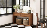 TREXM 55" Console Table, Rustic Wooden Entryway Table with Storage Drawers and Open Shelf, Elegant N715P235096H