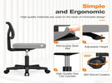 Small Desk Chair Wheels Armless Low-Back Office Chair Ergonomic Adjustable Computer Desk Chair 35773566