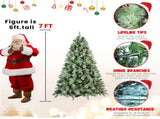 Artificial 7ft Green Christmas Tree with 1348PVC/Hard Needle Mixed Branch Tips,Pine cone,Hinged 77520448