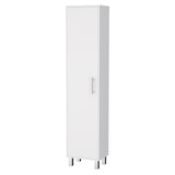 ZUN Andrews 1-Door 5-Shelf Tall Storage Cabinet White B062103263