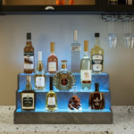 ZUN LED Lighted Liquor Bottle Display Shelf, 24 Inch Bar Display Shelf, DIY Illuminated Bottle Shelf W2178P163147