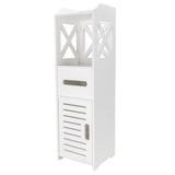 ZUN Waterproof Single Door Two Tier Bathroom Cabinet White 70138530