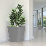 22" H Tall Metal Tapered Planter Large Outdoor & Indoor Garden Plant Pot with Drainage Hole and W3077P276883