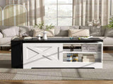 U-Can Farmhouse Lift Top Coffee Table With Barn Doors, Wood Rectangle Center Table With Large Hidden N724P351732K