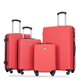 luggage 4-piece ABS lightweight suitcase with rotating wheels, 24 inch and 28 inch with TSA lock, W284P149248