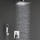 ZUN Bathroom Luxury Rain Mixer Combo Set Wall Mounted Rainfall Shower Head System Polished Chrome, W1932123650