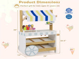 2-in-1 Wooden Grocery Store & Ice Cream Cart Playset with Accessories 95834899