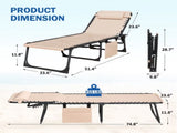 Folding Chaise Lounge Chair with Face Hole for Tanning, 5-Position Adjustable Textilene Outdoor 98892463