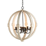 6 - Light Wood Chandelier, Hanging Light Fixture with Adjustable Chain for Kitchen Dining Room Foyer W2078138916