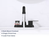 2 Handles Bathroom Sink Faucet, Matte Black Centerset RV Bathroom Faucets for 3 Hole pop-up drain 06351220