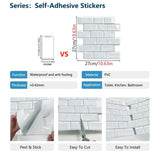 48 Pcs Peel And Stick Wall Tiles Backsplash For Kitchen Bathroom Wall Water Resistant Oil-Proof 66234607