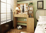 47.4'' Large Makeup Vanity Desk with Mirror and Lights, Fluted Dressing Table with 5 Drawers & Open N704P465888N