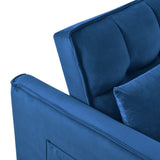 3 in 1 Convertible Sleeper Sofa Bed, Modern Pull Out Couch Bed, Adjustable Backrest, Velvet Loveseat W2121P218083