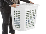 Laundry Hamper, Plastic, Jumbo Size with Lid and Carry Handles, White, Pack of 4 29763046