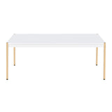 Rectangular Wooden Top Coffee Table, White and Gold B016P313022