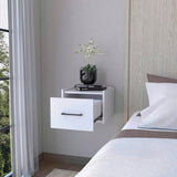 Elfrida Wall-Mounted Nightstand, Sleek Single-Drawer Design with Spacious Top Shelf B128P148912
