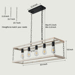 ZUN Filep 5 - Light Farmhouse Kitchen Island Pendant Light[No Bulb][Unable to ship on weekends, please 98235129