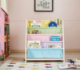 Kids Funnel Charlie White Kids Wooden Canvas Sling Magazine Bookcase B05367929