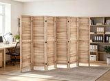 6-Panel Wood Folding Privacy Screen, 66.9" Tall Louvered Room Divider, Portable Partition for Room 40333571
