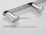 Towel Hook Bright Polishing 304 Stainless Steel Towel Robe Coat Rack Rows of Four Hooks Silver 64355933
