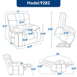 ZUN Lift Recliner Chair Heat Massage Dual Motor Infinite Position Up to 350 LBS Large Electric Power W1803P151609