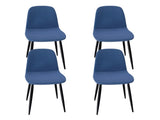 Modern Knit Fabric Dining Chairs with Iron Legs - Restaurant Seating, Comfortable Upholstered W2699P360247