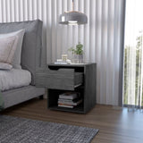 Light Gray Elegant Drawer Nightstand B062P175059