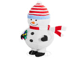 4.7FT Chubby Snowman Christmas Decoration with Striped Hat, Cloth-Covered Fleece Fabric, 120 24079351