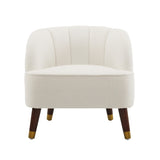 Upholstered Barrel Accent Chair With Wooden Legs N768P175907W