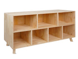 Solid Pine Wood 7-Compartment Storage Cabinet, 45.5"L x 29.1"H Fixed Shelves Organizer for W3166P271631