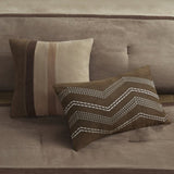 7 Piece Faux Suede Comforter Set Brown Cal King B03596969