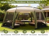 Large 6-8 Person Screen House Tent Full Mesh Walls, UV Protection Outdoor Sun Shelter Canopy 55474944