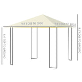 10' x 10' Outdoor Gazebo,Cream White Canopy Shelter 41891639